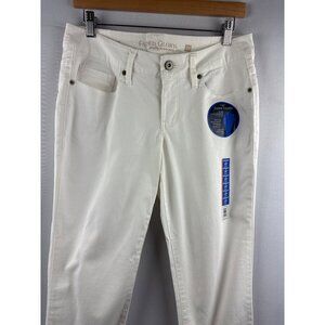 Faded Glory Classic White Denim Jeans Straight Leg Comfort Stretch Pants